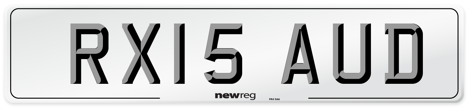 RX15 AUD Number Plate from New Reg